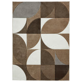 Regis Brown Beige Geometric Leaf Rug from Roseland Furniture