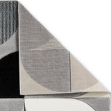 Regis Grey Black Geometric Leaf Rug