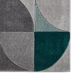 Regis Grey Green Geometric Leaf Rug