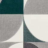 Regis Grey Green Geometric Leaf Rug