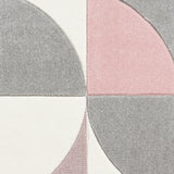 Regis Grey Rose Pink Geometric Leaf Rug