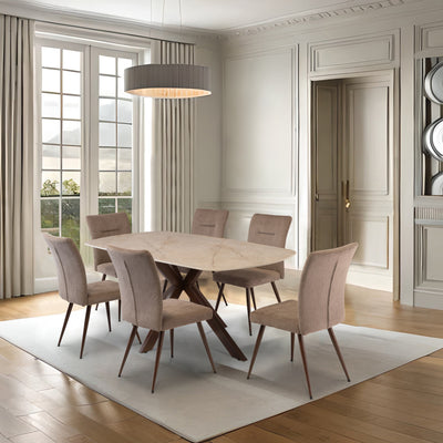 Inga 180cm Ivory Sintered Stone Dining Table