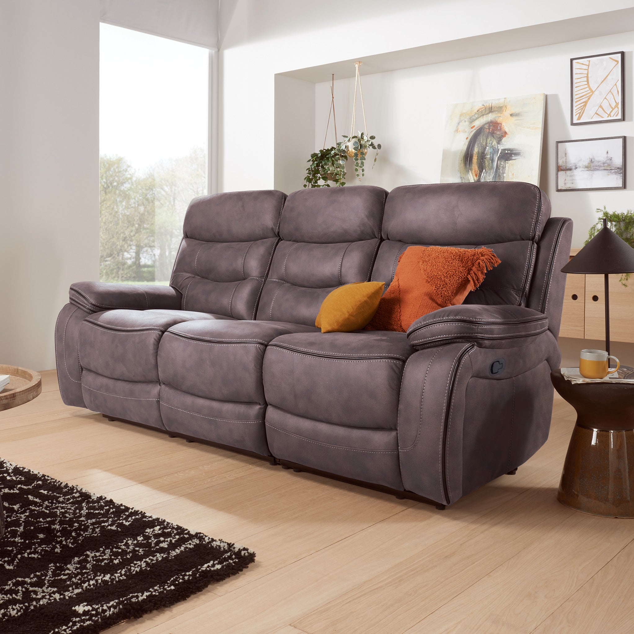 Three seater best sale recliner sofa