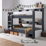 Ashbury Grey and White Storage Bunk Bed