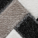 Lennox Black White Geometric Shaggy Rug