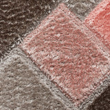 Lennox Pink Grey Geometric Shaggy Rug