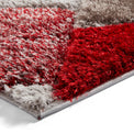 Lennox Red Grey Geometric Shaggy Rug