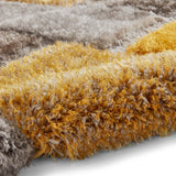 Lennox Yellow Grey Geometric Shaggy Rug