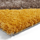 Lennox Yellow Grey Geometric Shaggy Rug