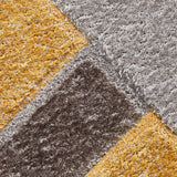 Lennox Yellow Grey Geometric Shaggy Rug