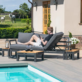 Maze Oslo Grey Outdoor Chaise Sofa Set