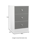 Bennet-3-Drawer-Bedside-Table-Grey-&-White from Roseland Furniture