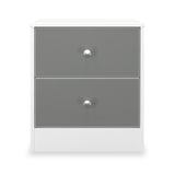 Bennet-2-Drawer-Bedside-Table-Grey-&-White Front1 from Roseland Furniture