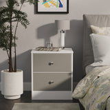 Bennet-2-Drawer-Bedside-Table-Grey-&-White from Roseland Furniture