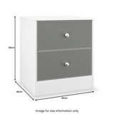 Bennet-2-Drawer-Bedside-Table-Grey-&-White from Roseland Furniture