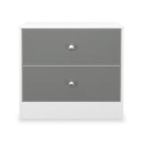 Bennet-2-Drawer-Midi-Chest-Grey-&-White Front1 from Roseland Furniture