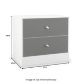 Bennet-2-Drawer-Midi-Chest-Grey-&-White from Roseland Furniture