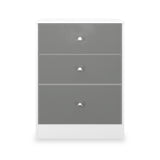 Bennet-3-Drawer-Midi-Deep-Chest-Grey-&-White Front1 from Roseland Furniture