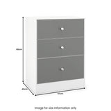 Bennet-3-Drawer-Midi-Deep-Chest-Grey-&-White from Roseland Furniture