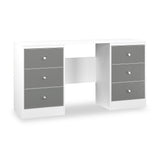 Bennet-6-Drawer-Kneehole-Grey-&-White from Roseland Furniture