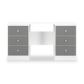 Bennet-6-Drawer-Kneehole-Grey-&-White Front1 from Roseland Furniture