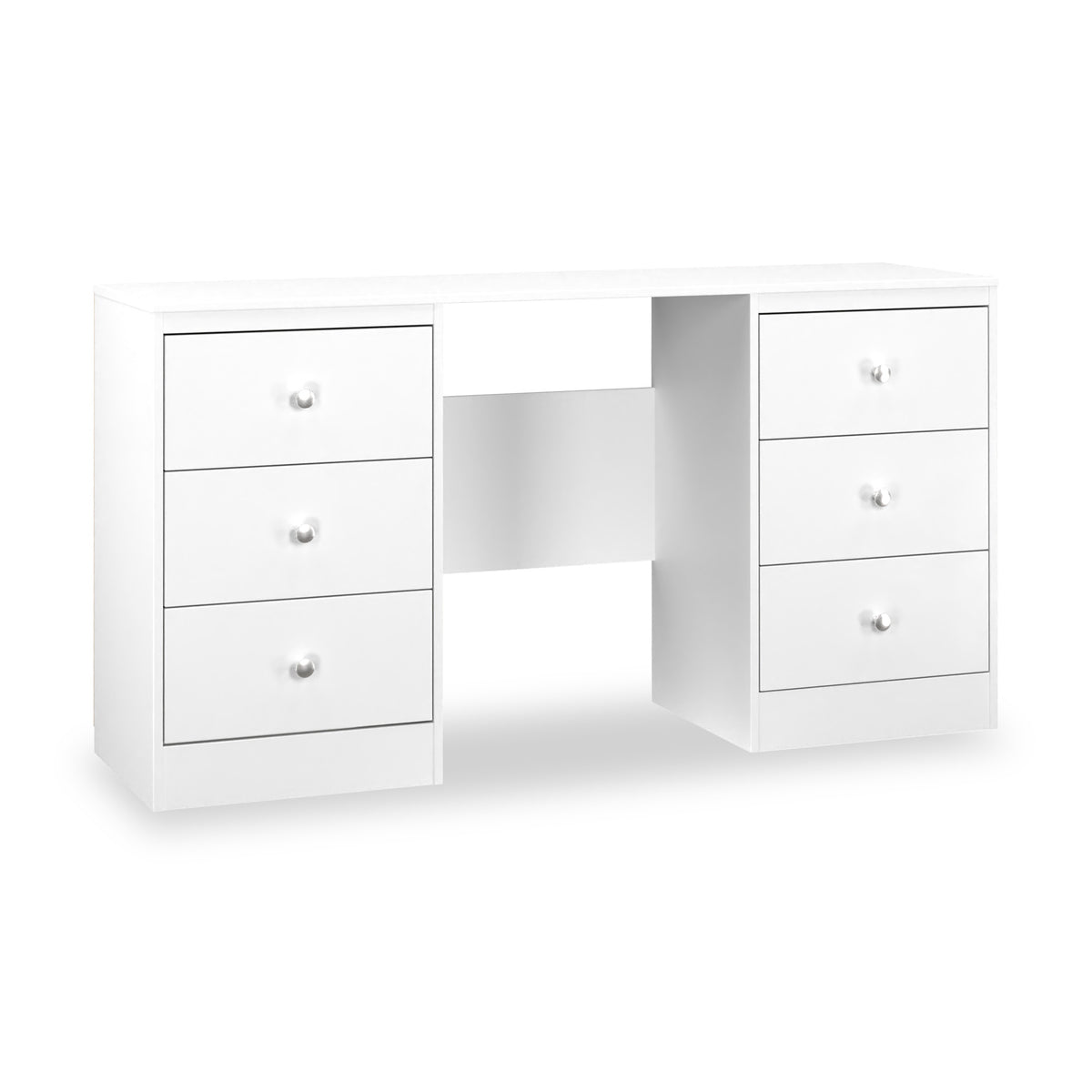 Bennet-6-Drawer-Kneehole-White from Roseland Furniture