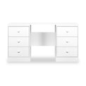 Bennet-6-Drawer-Kneehole-White from Roseland Furniture