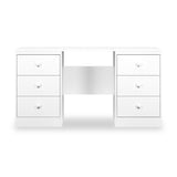 Bennet-6-Drawer-Kneehole-White from Roseland Furniture