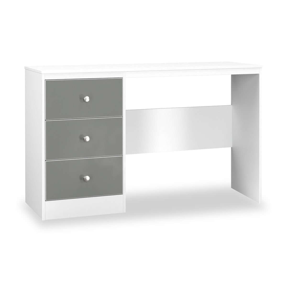 Bennet-3-Drawer-Wide-Desk-Grey-&-White from Roseland Furniture