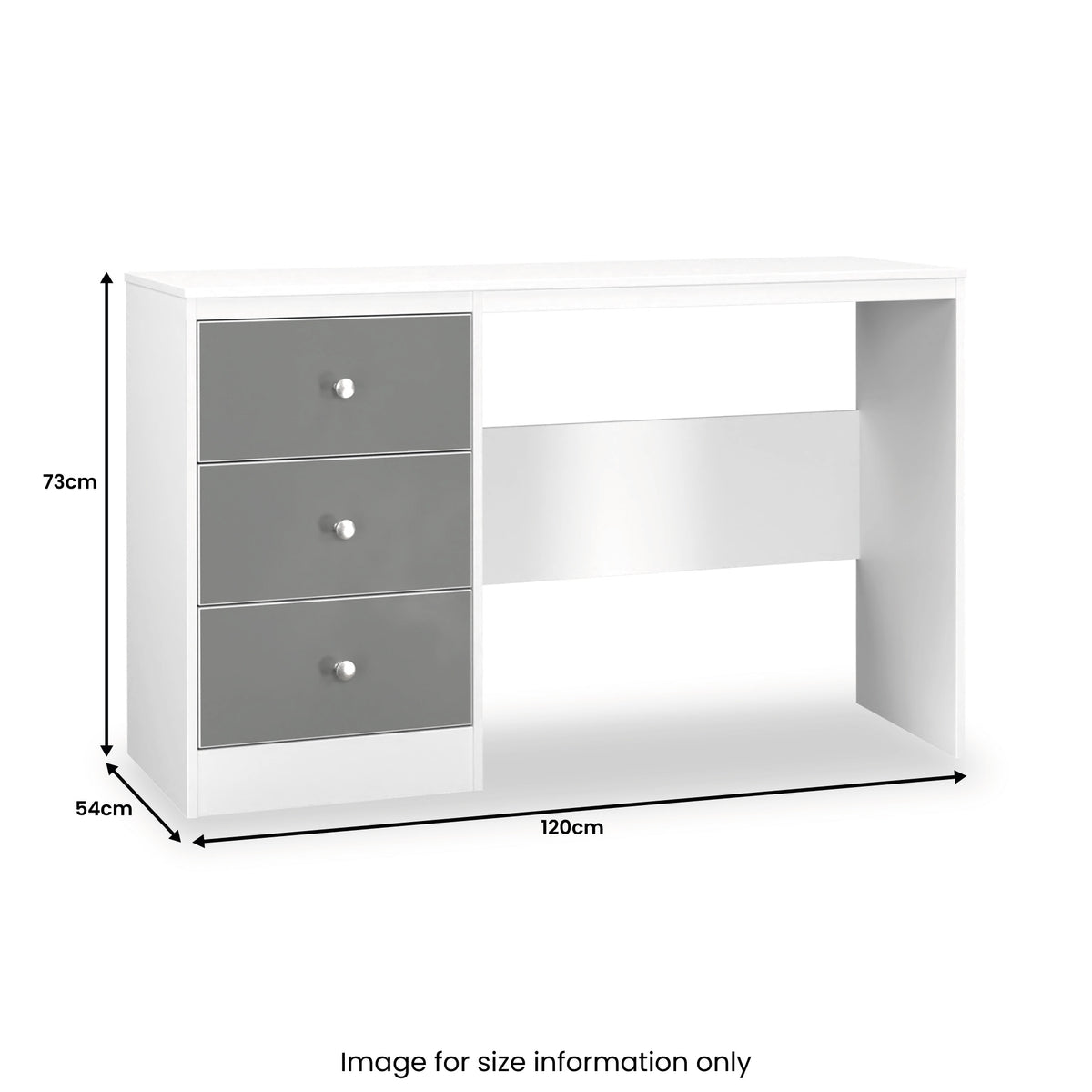 Bennet-3-Drawer-Wide-Desk-Grey-&-White from Roseland Furniture