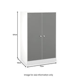 Bennet-2-Door-Midi-Wardrobe-Grey-&-White from Roseland Furniture