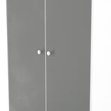 Bennet-Tall-2-Drawer-Wardrobe-Grey-&-White from Roseland Furniture