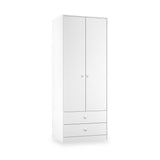 Bennet-Tall-2-Drawer-Wardrobe-White from Roseland Furniture