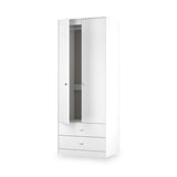 Bennet-Tall-2-Drawer-Wardrobe-White from Roseland Furniture