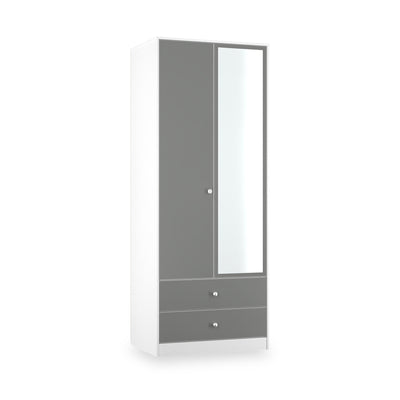 Bennet Tall 2 Drawer Mirrored Wardrobe