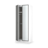 Bennet-Tall-Mirrored-Wardrobe-Grey-&-White from Roseland Furniture