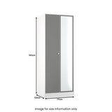 Bennet-Tall-Mirrored-Wardrobe-Grey-&-White from Roseland Furniture