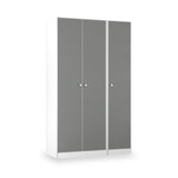 Bennet-Tall-Triple-Plain-Wardrobe-Grey-&-White from Roseland Furniture