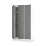 Bennet-Tall-Triple-Plain-Wardrobe-Grey-&-White from Roseland Furniture