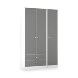 Bennet-Tall-Triple-2-Drawer-Wardrobe-Grey-&-White from Roseland Furniture