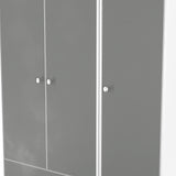 Bennet-Tall-Triple-2-Drawer-Wardrobe-Grey-&-White from Roseland Furniture