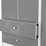 Bennet-Tall-Triple-2-Drawer-Wardrobe-Grey-&-White from Roseland Furniture