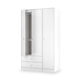 Bennet-Tall-Triple-2-Drawer-Wardrobe-White from Roseland Furniture