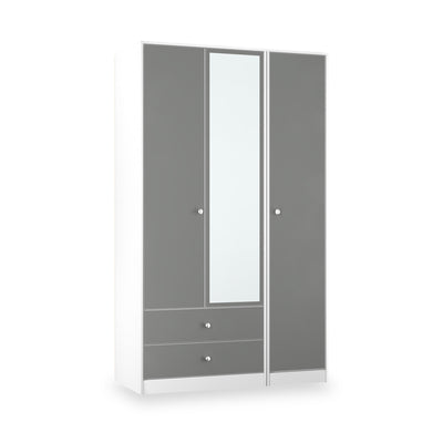 Bennet Tall Triple 2 Drawer Mirrored Wardrobe