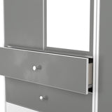 Bennet-Tall-Triple-2-Drawer-Mirrored-Wardrobe-Grey-&-White from Roseland Furniture