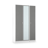 Bennet-Tall-Triple-Mirrored-Wardrobe-Grey-&-White from Roseland Furniture