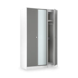 Bennet-Tall-Triple-Mirrored-Wardrobe-Grey-&-White from Roseland Furniture