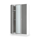 Bennet-Tall-Triple-Mirrored-Wardrobe-Grey-&-White from Roseland Furniture