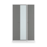 Bennet-Tall-Triple-Mirrored-Wardrobe-Grey-&-White Front1 from Roseland Furniture