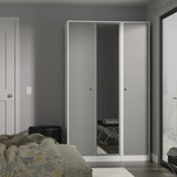 Bennet-Tall-Triple-Mirrored-Wardrobe-Grey-&-White from Roseland Furniture